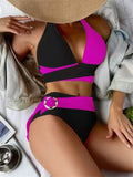 Sexy Halter Bikini 2026 Criss Cross Solid Swimsuit High Waist Swimwear Female Bathers Bathing Swimming Suit Padded Beachwear