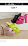 Summer New Style Fashion Waterproof Platform Super High Heel Women's Slippers Outdoor Party Open Toe Sandals High 15cm Size 37