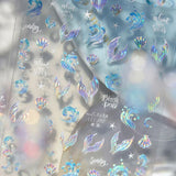 5D Deep Sea Fish Nail Art Stickers Shimmery Bubble Colorful Marine Life Nail Decals Summer Ocean Self Adhesive Manicure Decal