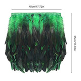 Womens Faux Feather Mini Skirt Elastic Mid Waist A-line Skirt Ladies Mardi Gras Outfit Festivals Carnival Dance Party Supplies
