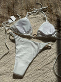 Shiny Sparkling Halter Metal Ring Bikini Women Swimwear Female Swimsuit Two-pieces Bikini Set Brazilian Bather Bathing Suit Swim