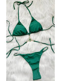 Extreme Mini Micro String Diamond Bikini Women Thong Swimwear Female Swimsuit Two Pieces Bikini Set Halter Bathing Suit Swim