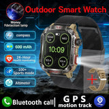 2026 New LED flashlight Military Smart Watch Men IP68 GPS Outdoor Sports Fitness Tracker Health Monitor 2.01" BT Call Smartwatch