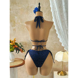 XS - L Deep V Neck Leopard Halter Women Swimwear Cut Out Wrap Around Bather Bathing Suit Swim One Piece Swimsuit Female K8077