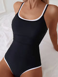 2026 Sexy Strappy Swimsuit One Piece Black Swimwear Female Solid Bathers Bathing Swimming Swim Suit Beachwear