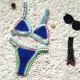 Pink Crochet Bikini 2025 Sexy Women Swimsuit Female Swimwear Micro Bikini Set Bandeau Swimming Suit Beachwear Brazilian Biquini