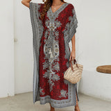 Dresses For Womens Kimono Style Vintage Printed Loose Summer Beach Clothes Personality Weastern Funny Women Dresses Casual
