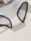Women's High Waist Panties  Letter Elastic Waistband Soft Ribbed Fabric Comfortable Briefs for Daily Wear women bra K2809