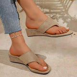 New Women's Round Toe Clip-toe Fashionable Casual  Mid Heel Slippers Women Comfortable   Sandals