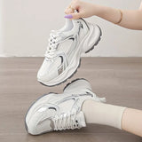 Comfortable Breathable Mesh Walking Sports Shoes Women Non Slip Platform Sneakers Woman Mix Color Lace Up Casual Shoes Mujer