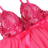 7XL Plus Size Transparent Sequin Nightgown for Women Mesh Embroidery Sheer Pajamas Sexy Sleepwear Honeymoon Dress
