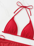 3 Pieces Triangle String Bikini 2026 Women & Tassel Beach Skirt Swimwear Female Sexy Swimsuit Beachwear Bathing Swimming Suit