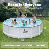 Joyfy Round Outdoor Above Ground Pool Set With Filter Pump