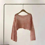 Boho Crochet Knit Crop Top for Summer Beach