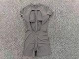Women's Seamless Yoga Jumpsuits Fitness Sports Hip-lifting Backless Short-sleeved Training Gym Workout Shorts One-piece