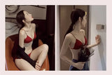 MOYISU Desire Sexy Girl Underwear Front Buckle Thin Shoulder Triangle Cup Thin Back Without Underwire Sexy Simple Bra Small Bra
