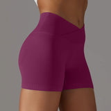 Summer V-waist peach hip lifting tight fitting three part pants, high waist yoga shorts, running speed drying seamless yoga pant