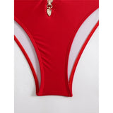 2026 Halter Cut Out High Waist Bikini Female Swimsuit Women Swimwear Two-pieces Bikini set Padded Bather Bathing Suit Swim V6256