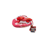 Portable Japanese Style Maneki Neko Coin Purse Flower Printing Lucky Cat Clutch Bag PU Wallets Card Holder Travel