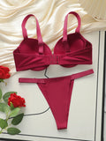 Sexy Underwire Two PiecePush Up Push Up Bras lingerie Set For Women Thickened chest cushion small chest appears larger B2051