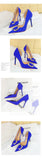 BIGTREE Pumps Elegant Pointed Crystal Buckle Slim High Heel Single Shoes Women Silk Spring/Summer High Heel Pumps Wedding Dress