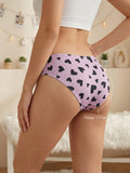 Summer Women's Panties Low Rise Heart Print Underwear Fashion Cute Comfortable Sexy Girl Briefs