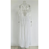 5 Colors Hollow Out Backless Crochet Knitted Tunic Beach Cover Up Cover-ups Beach Dress Beach Wear Beachwear Female Women V5429