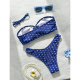 XS - L Polka Dot Bandeau Brazilian Bikini Women Swimwear Female Swimsuit Two-Pieces Bikini Set Bather Bathing Suit Swim V7711