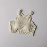 Women's sports bra vest yoga suit, shock resistant running, fitness training, quick drying one-piece vest