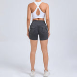 Peach Butt Fitness Shorts Women's Exercise Three-Quarter Pants Cargo Air Dry Pocket Yoga Tight Lift Summer