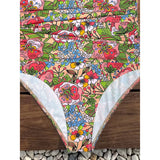 S - XL 2026 Flower Printed Floral V Neck Women Swimwear One Piece Swimsuit Female Halter Monokini Bather Bathing Suit Swim V8221