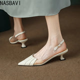 Elegant Green Thin Heel Pointed Toe Slippers for Women Summer Fashionable Low Heel Rubber French Sandals New 2026 Top quality
