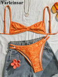 S - XL Printed Bikini Female Swimsuit Women Swimwear Two-Pieces Bikini Set High Cut Leg Brazilian Bather Bathing Suit Swim V8148