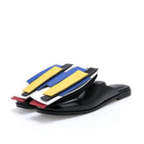Summer Women Slipper High Block Heels Mules Party Club Ladies Mixed Color White Outdoor Slip-on Square Toe Shoes