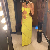 New Sexy Halter Tummy Cut Out Crochet Knitted Tunic Beach Cover Up Cover-ups Beach Dress Beach Wear Beachwear Female Women V5454