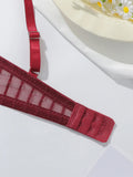 New Fashion Red lace set pretty Underwire set  Party is eye-catching lingerie Set stripe solid color Women set MR2864
