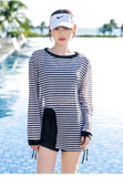 Swimsuit Plus Size Girl Conservative Split Fashion Sports Sunscreen Long Sleeved Slimming Hot Spring Three Piece Set