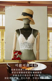 French Backless Bralette Sheer Lace Wireless Halter Top No Underwire Anti Nipple Show Comfort Bra & Tushy Set CA MOYISU Sexy Bra
