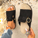 Fashion Buckle Summer Birken Slippers Women 2026 Plus Size 43 Platform Sandals Woman Clogs Thick Sole Beach Sandals Female