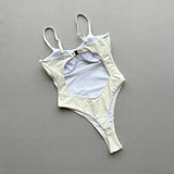 2026 New Women's One Piece Suit Swimwear Sexy Backless Bodysuit Hollow Out Swimsuit Strappy Underwire Bikini Beach Bathing Suit