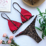 DEKA Leopard Mini Micro Bikini Set Printed Halter Swimwear Women Brazilian Female Swimsuit Two-piece Bather Bathing Suit Swim