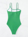 2026 Plain One Shoulder Swimsuit One Piece Solid Swimwear Women Sexy Bathers Bathing Swimming Swim Suit Female Beachwear
