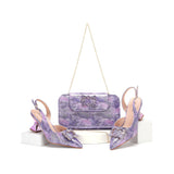 doershow hot selling Italian Shoes And Bag Sets For Evening Party With Stones Italian Leather Handbags Match Bags!  HWS1-8