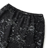 Summer Women's Sheer Floral Lace Elegant Skirt Elastic Waist See Through Sexy Long Skirt for Party Beach Streetwear