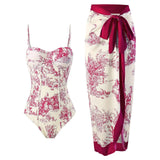 2026 New Arrival Push Up Women Bikini Set Floral Printed Ruffle Bikinis Strappy Bandage Swimwear Brazilian Biquini Bathing Suit