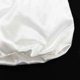 Elegant Female Casual Satin Mini Skirt Women Korean Fashion High Waist A-line Vintage White Balloon Skirt Sweet Women NTJ8