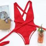 Long Strap Wrap Around Swim Suit For Women Swimwear One Piece Swimsuit Female Bather Snake Print Bathing Suit Beach V852SW
