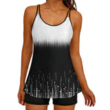 2026 Printed Tankini High Waist Strappy Swimsuit Women Two Pieces Swimwear Female Bathers Swimming Bathing Swimming Swim Suit