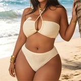0XL - 4XL 3PCS Bikini Plus Size Large Size Swimwear Women Swimsuit Female Three-pieces Bikini set Bather Bathing Suit Swim V8191