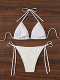 DEKA Ruffled Micro Bikini Set Halter Thong Female Swimsuit Women Swimwear Two-pieces Bikini Mini String Bather Bathing Suit
